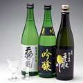 石川県の地酒　人気蔵吟醸酒三種セットグラス付き